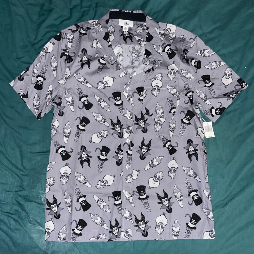 NWT Disney Villain Grey Button Up